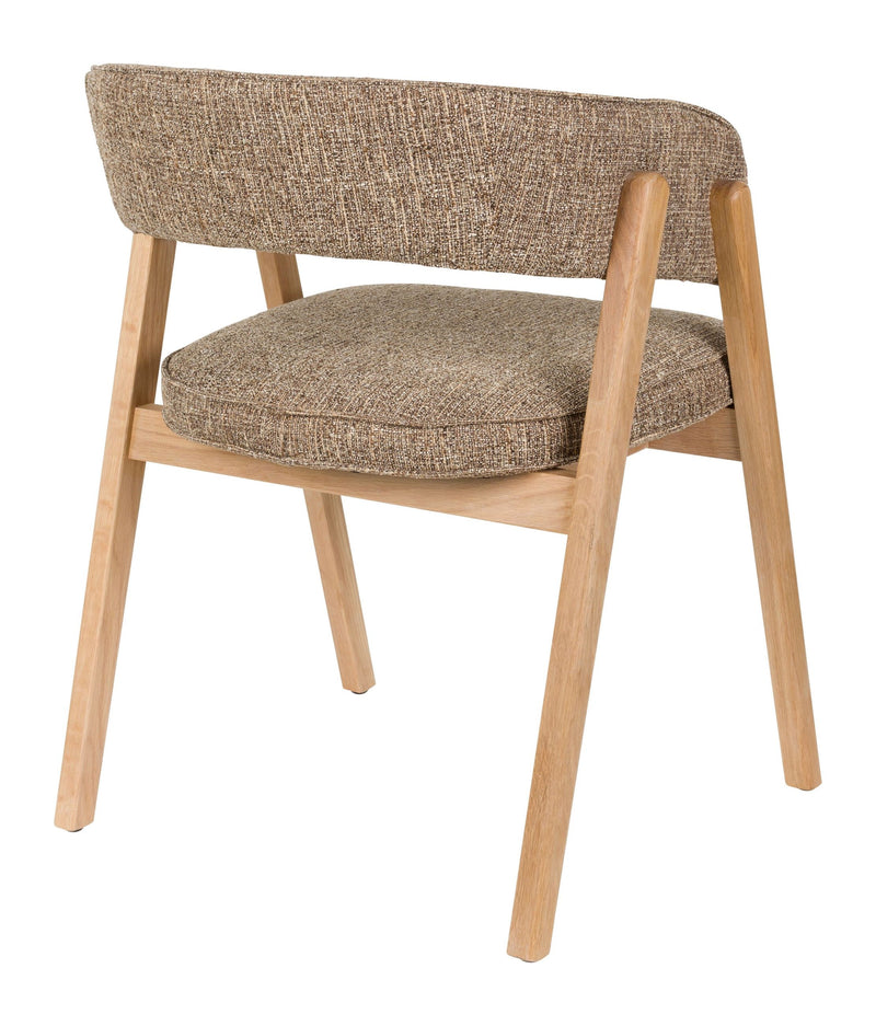Sessel Bright Braun für Esszimmer mit Eichenholzgestell von Zuiver
