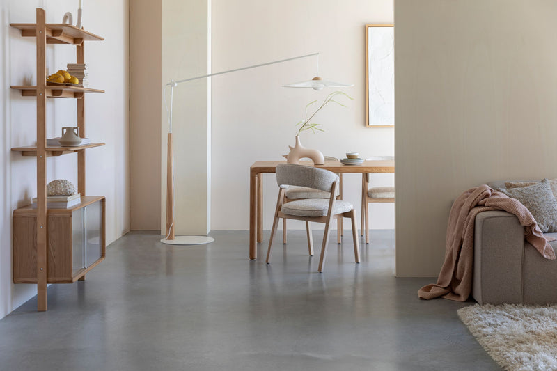 Esszimmerstuhl Bright 2er-Set, Beige mit Eichenholz-Gestell von Zuiver
