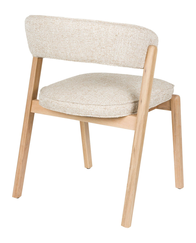 Esszimmerstuhl Bright 2er-Set, Beige mit Eichenholz-Gestell von Zuiver