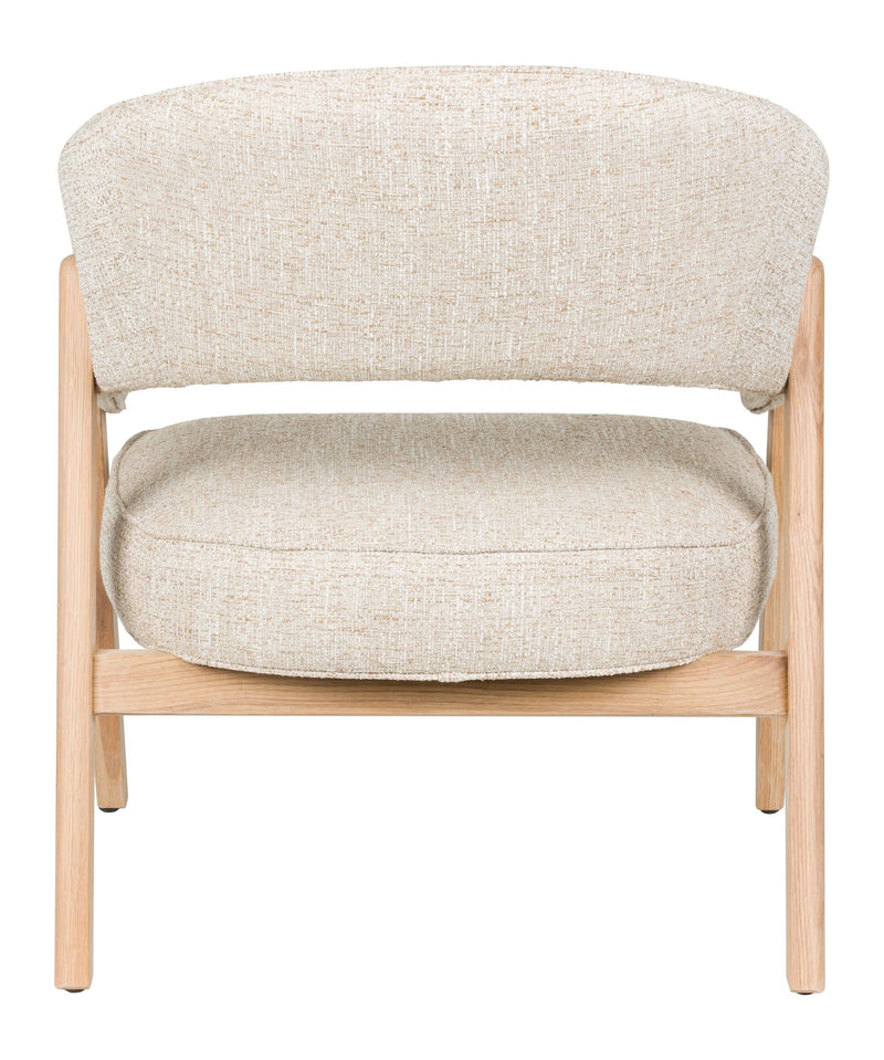 Loungesessel Bright mit Eichenholzrahmen in Beige von Zuiver