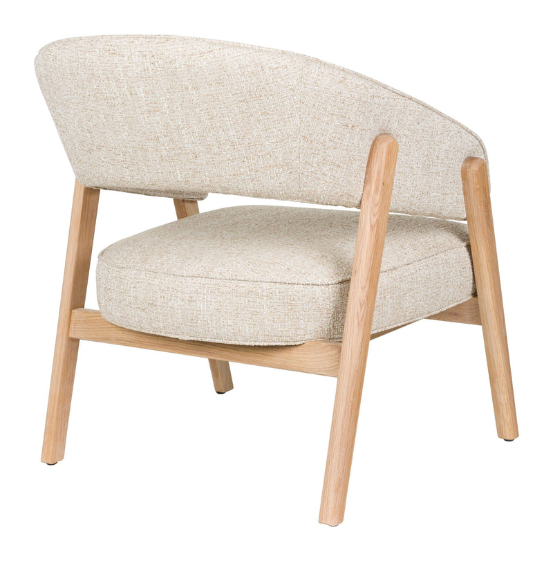 Loungesessel Bright mit Eichenholzrahmen in Beige von Zuiver