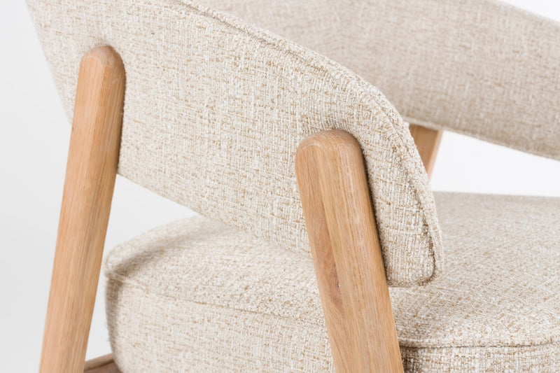 Loungesessel Bright mit Eichenholzrahmen in Beige von Zuiver