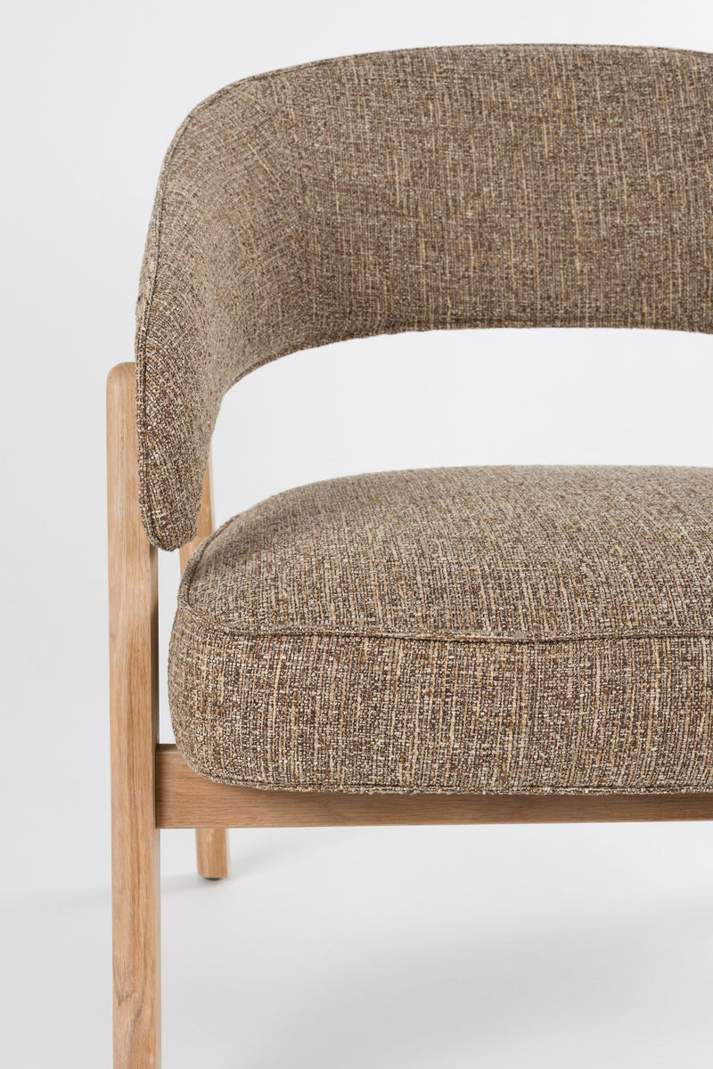 Loungesessel Bright Braun mit Eichenholz-Gestell von Zuiver