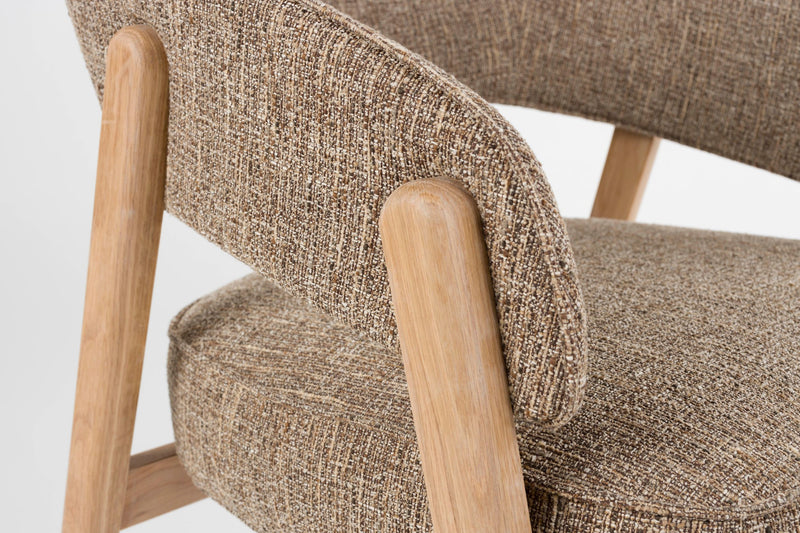 Loungesessel Bright Braun mit Eichenholz-Gestell von Zuiver
