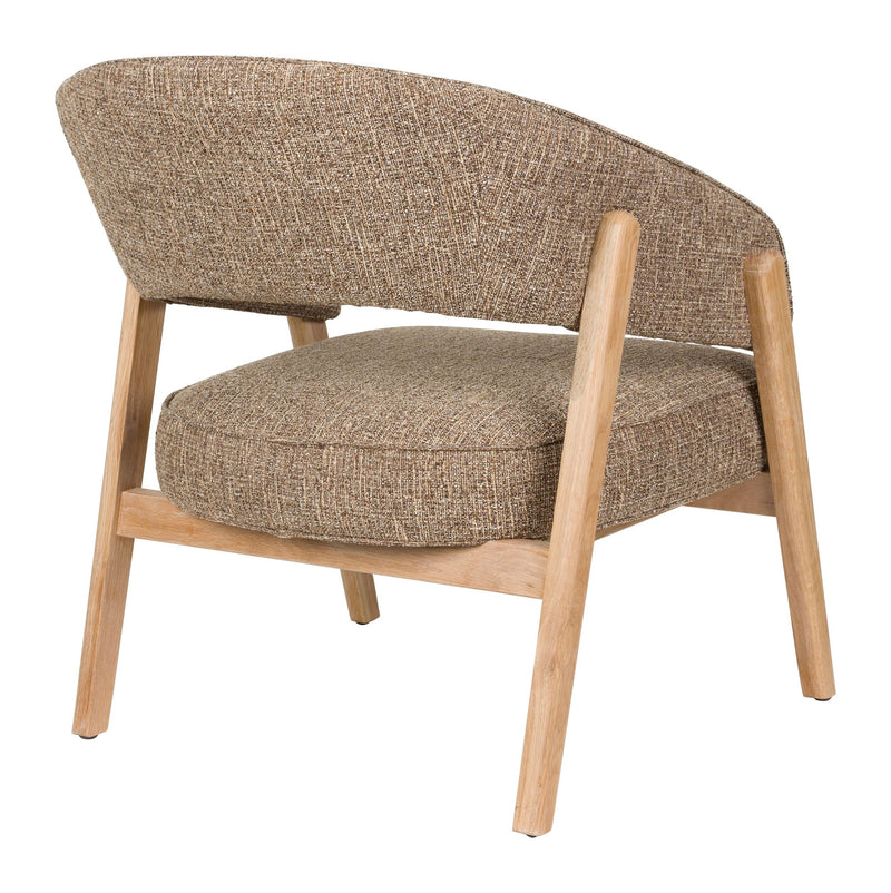 Loungesessel Bright Braun mit Eichenholz-Gestell von Zuiver