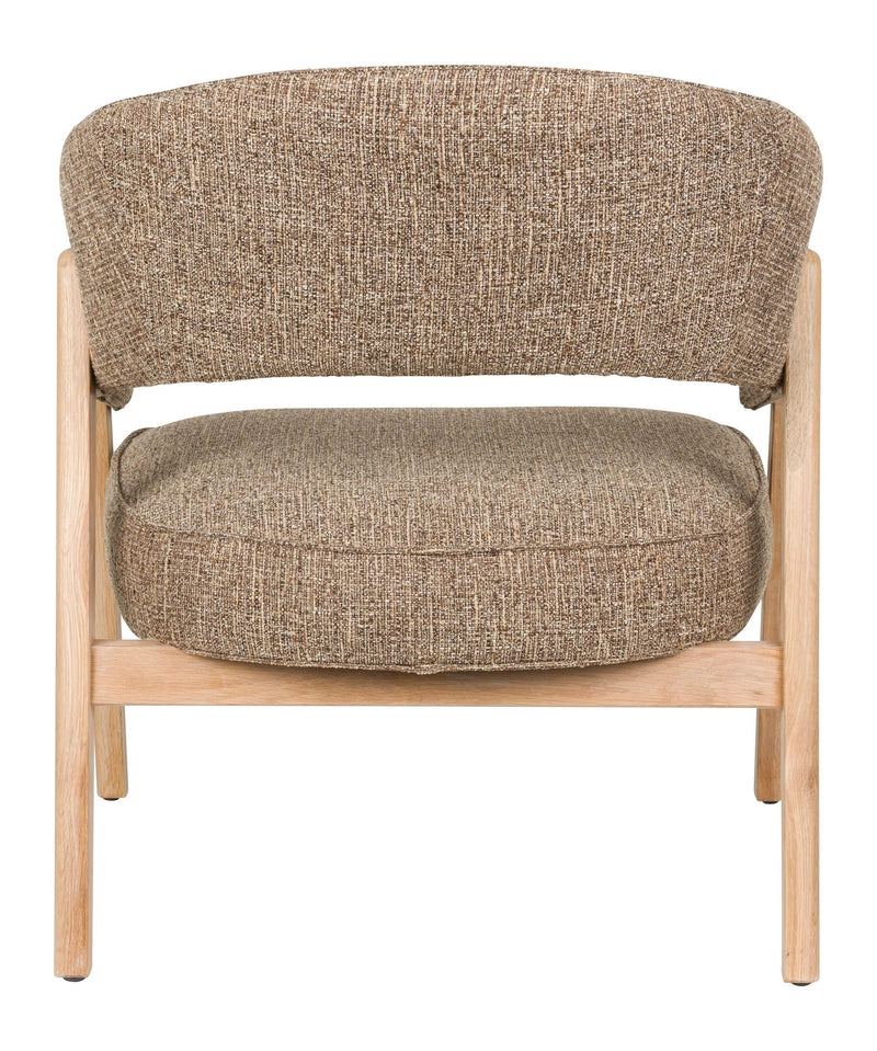 Loungesessel Bright Braun mit Eichenholz-Gestell von Zuiver