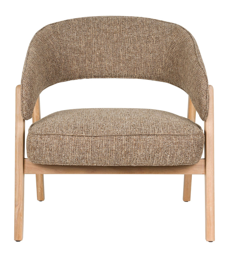 Loungesessel Bright Braun mit Eichenholz-Gestell von Zuiver