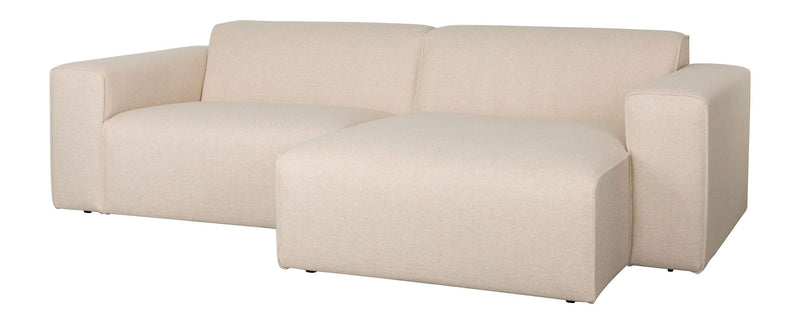 Sofa Milka 3-Sitzer rechts, Sand mit Chaiselongue von Zuiver