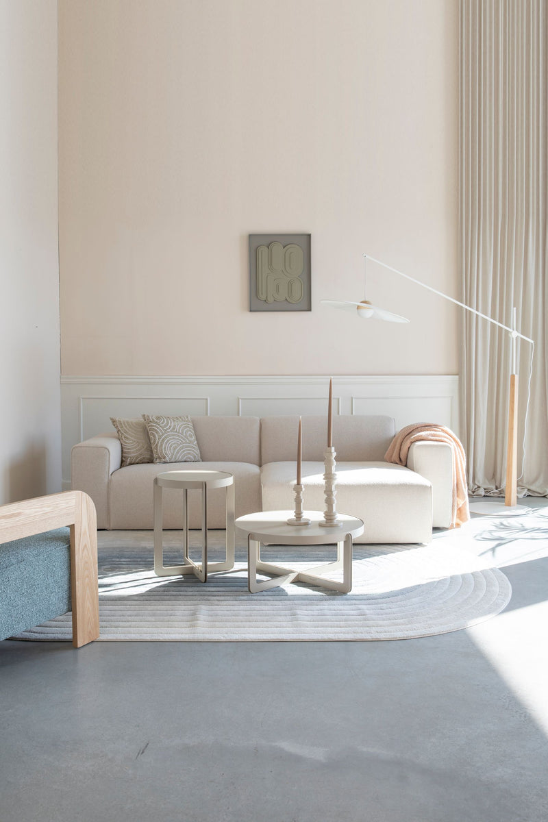 Sofa Milka 3-Sitzer rechts, Sand mit Chaiselongue von Zuiver