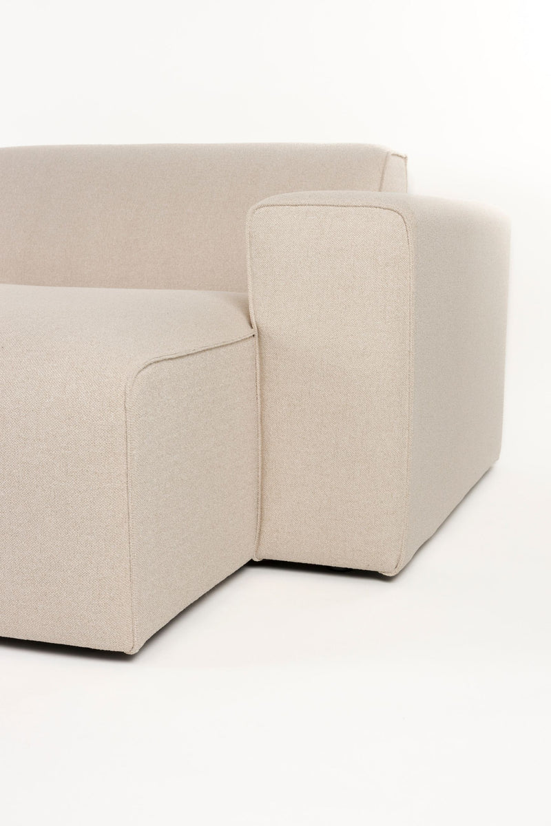 Sofa Milka 3-Sitzer rechts, Sand mit Chaiselongue von Zuiver