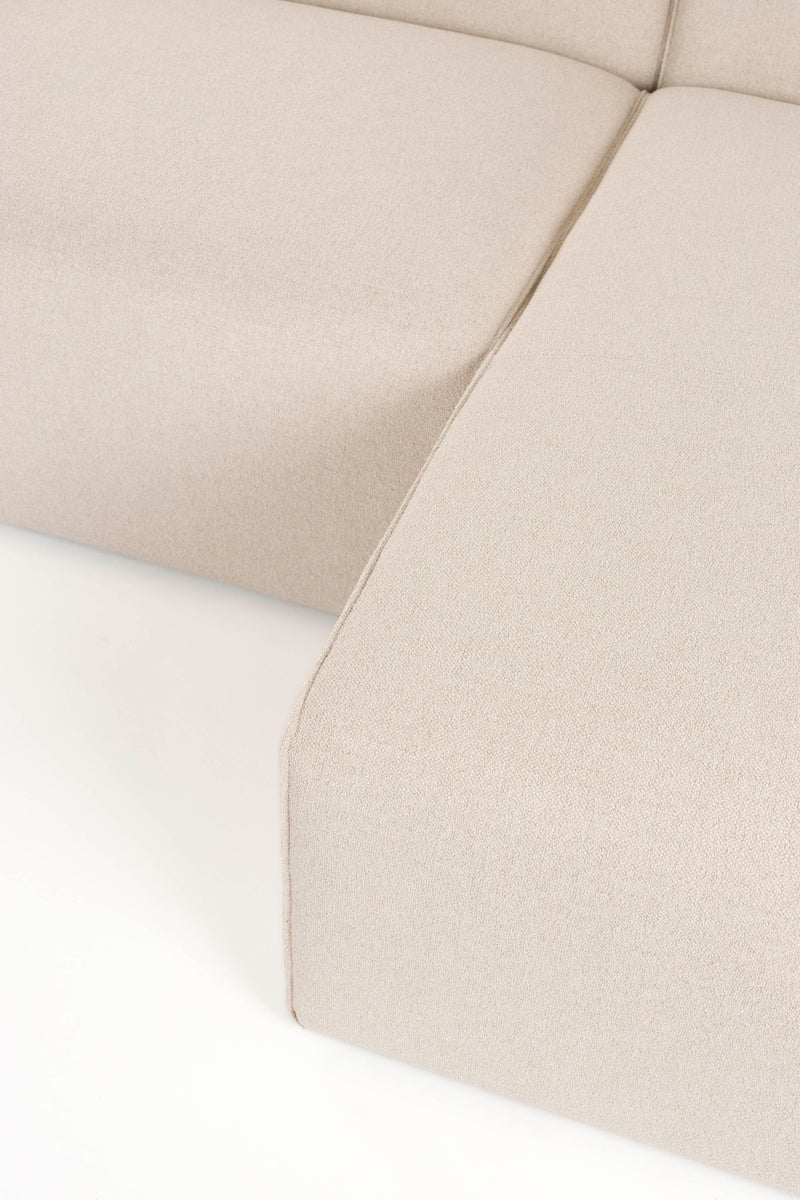 Sofa Milka 3-Sitzer rechts, Sand mit Chaiselongue von Zuiver