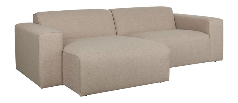 Sofa Milka 3-Sitzer links Cappuccino mit Chaiselongue von Zuiver