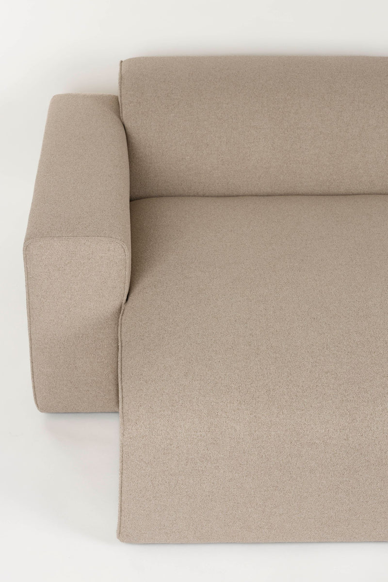 Sofa Milka 3-Sitzer links Cappuccino mit Chaiselongue von Zuiver