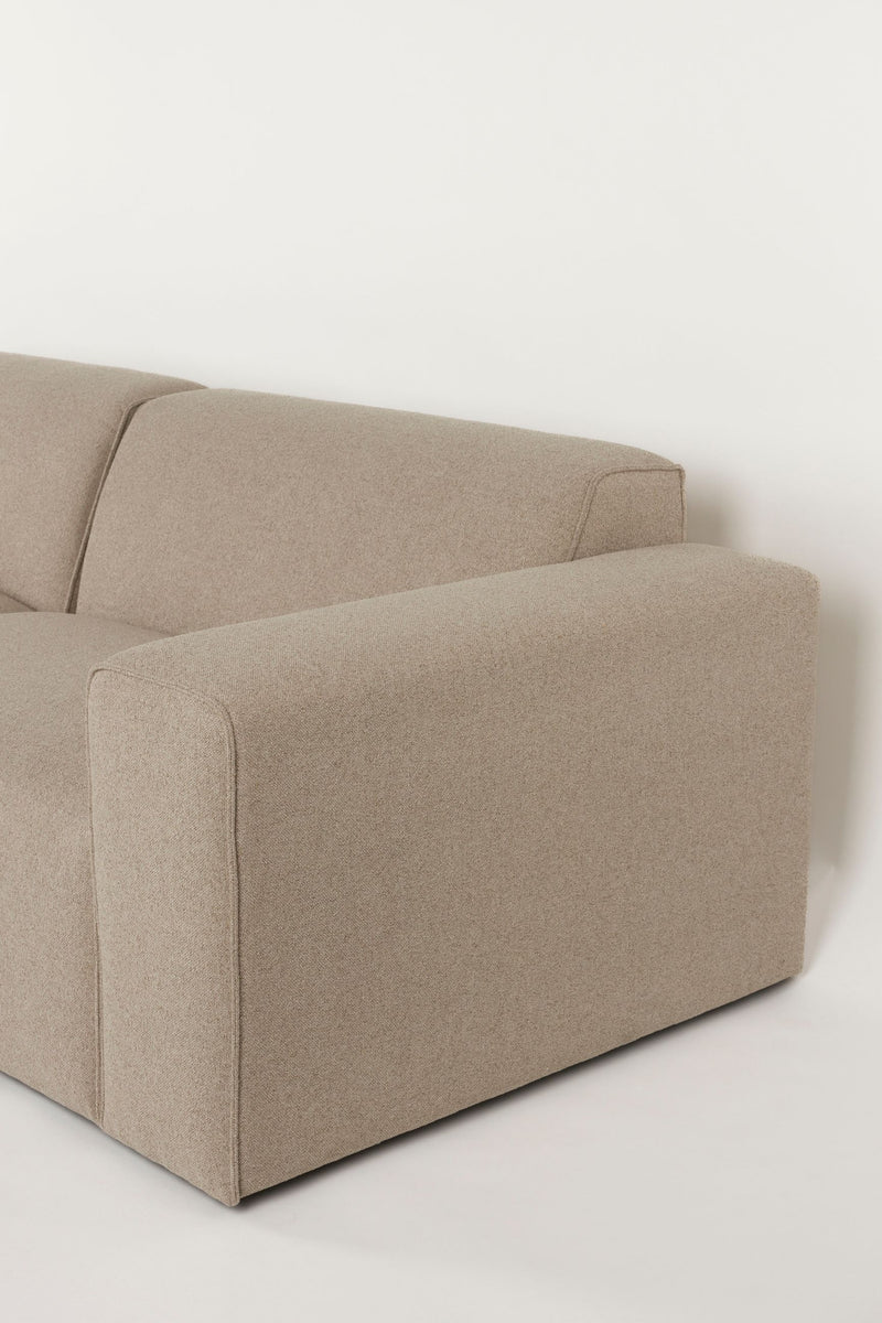 Sofa Milka 3-Sitzer links Cappuccino mit Chaiselongue von Zuiver