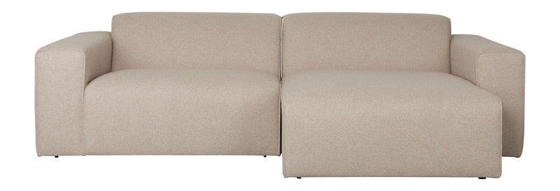 Sofa Milka 3-Sitzer rechts Cappuccino mit Chaiselongue von Zuiver