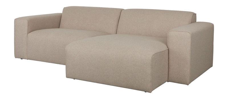 Sofa Milka 3-Sitzer rechts Cappuccino mit Chaiselongue von Zuiver