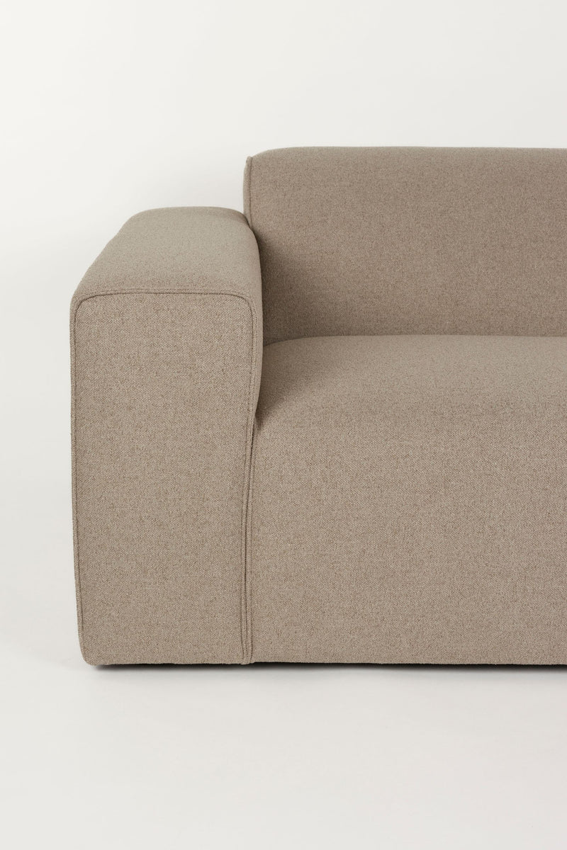 Sofa Milka 3-Sitzer rechts Cappuccino mit Chaiselongue von Zuiver