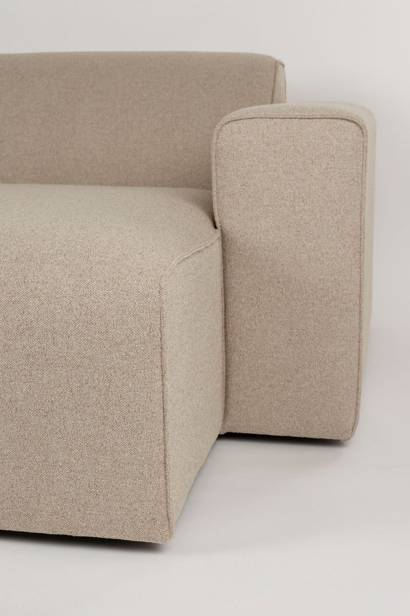 Sofa Milka 3-Sitzer rechts Cappuccino mit Chaiselongue von Zuiver