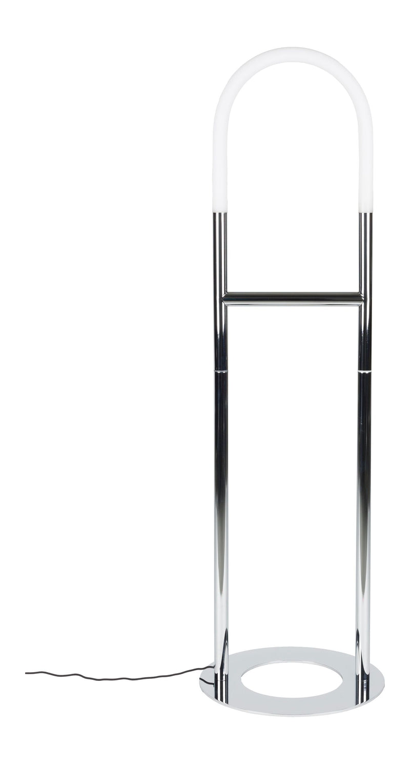Stehlampe Arch Chrome mit Metallfuß und römischem Bogendesign