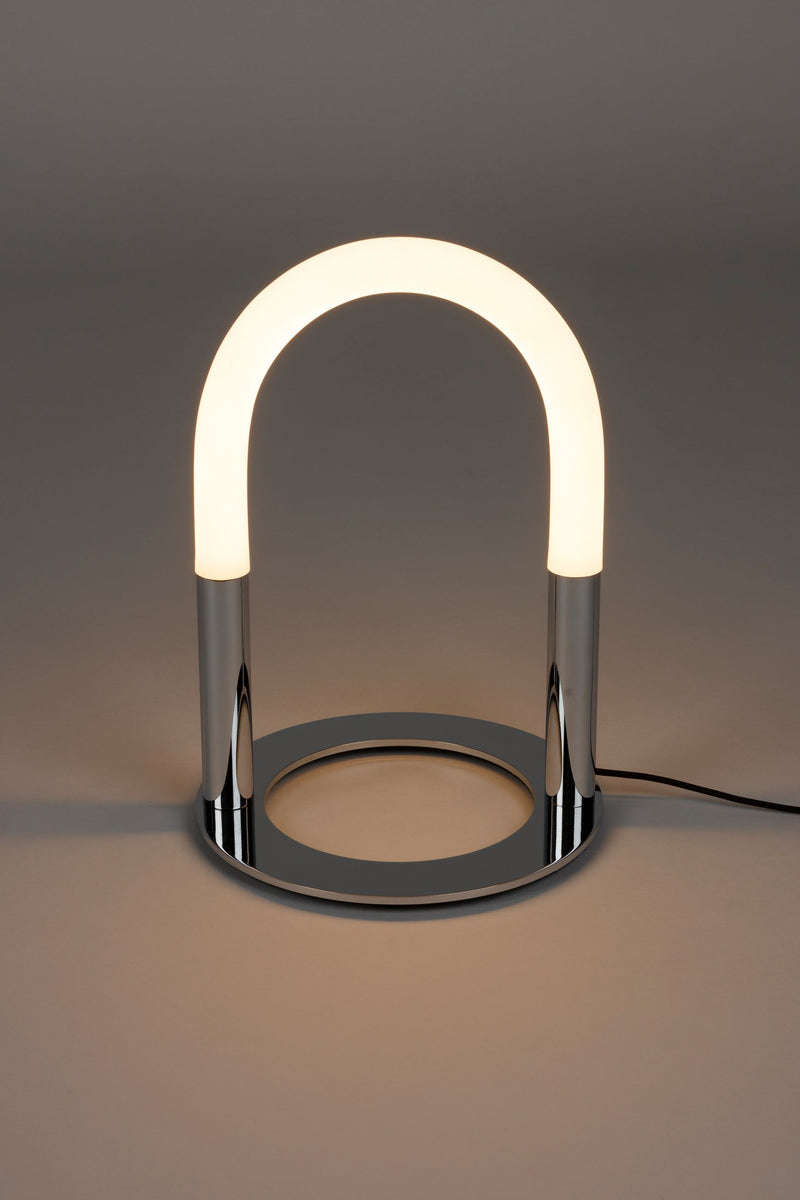Tischlampe Arch Chrome von Zuiver mit Touch-Dimmer, 3 Stufen
