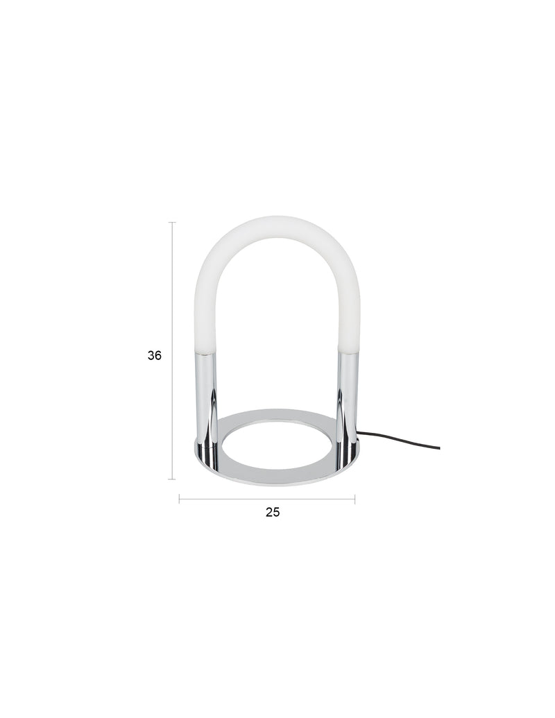 Tischlampe Arch Chrome von Zuiver mit Touch-Dimmer, 3 Stufen