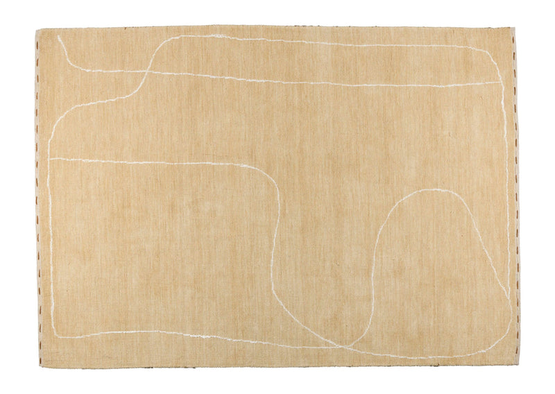 Teppich Doodle 200x300 in Beige mit gestepptem Rand von Zuiver