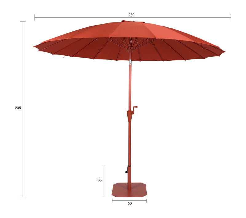 Sonnenschirm Sunshine Marsala mit Fuß und Schutzhülle von Zuiver