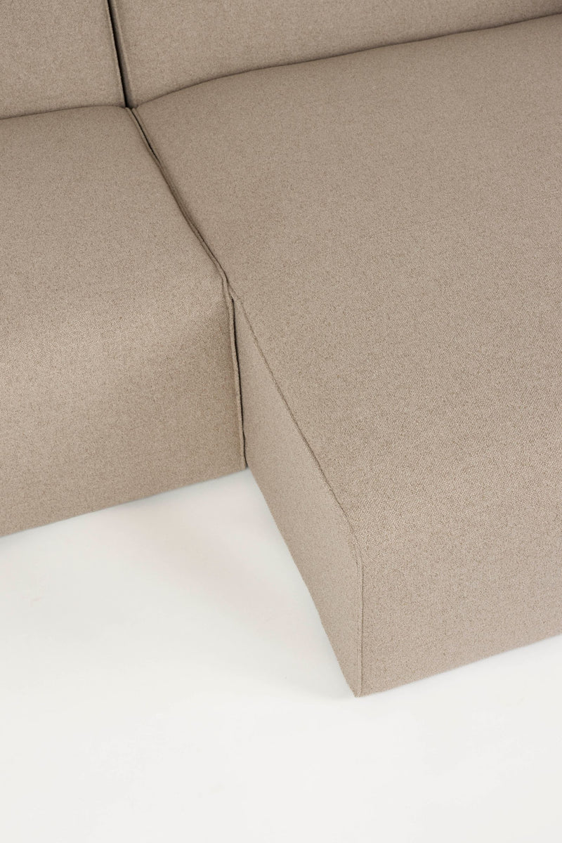 Sofa Milka 4,5-Sitzer links Cappuccino mit Chaiselongue von Zuiver