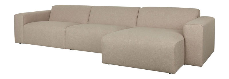Sofa Milka 4,5-Sitzer rechts Cappuccino mit Chaiselongue von Zuiver