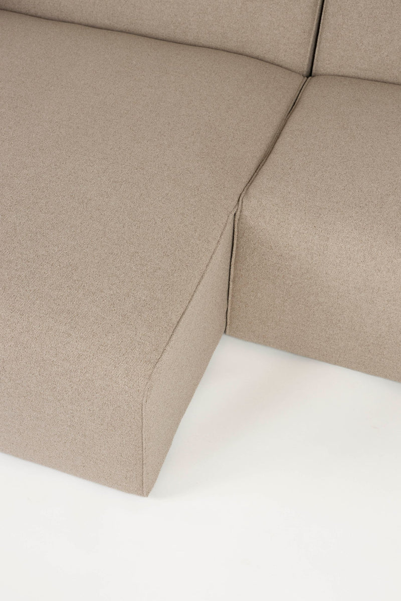 Sofa Milka 4,5-Sitzer rechts Cappuccino mit Chaiselongue von Zuiver