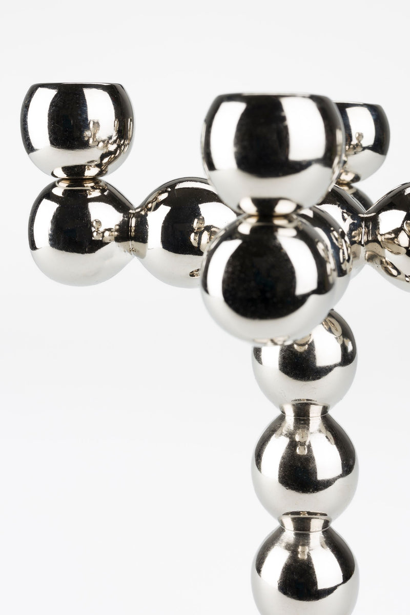 Kerzenständer Bubbles Zuiver für 4 Kerzen in glänzendem Silber