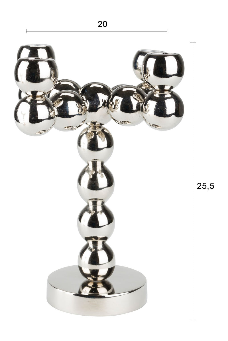 Kerzenständer Bubbles Zuiver für 4 Kerzen in glänzendem Silber