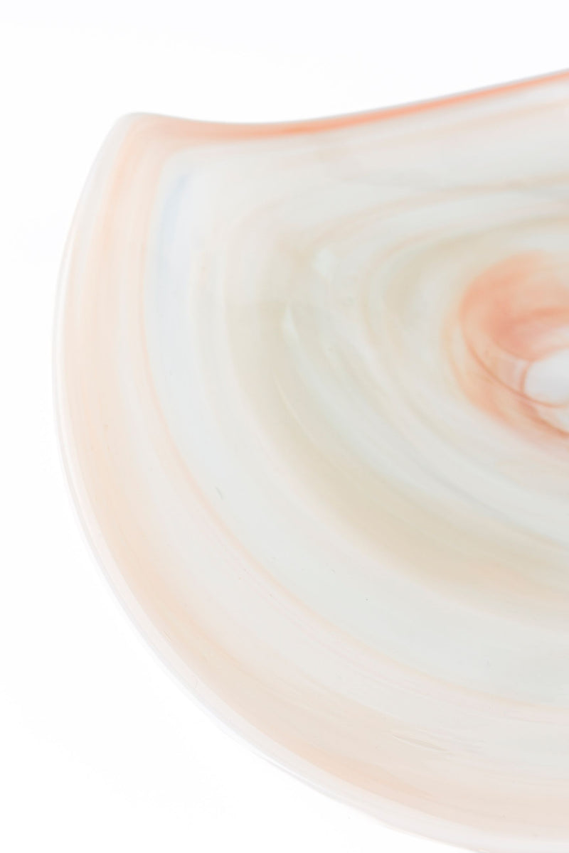 Tablett Maria von Zuiver aus Glas, Off-White mit Blush-Effekt