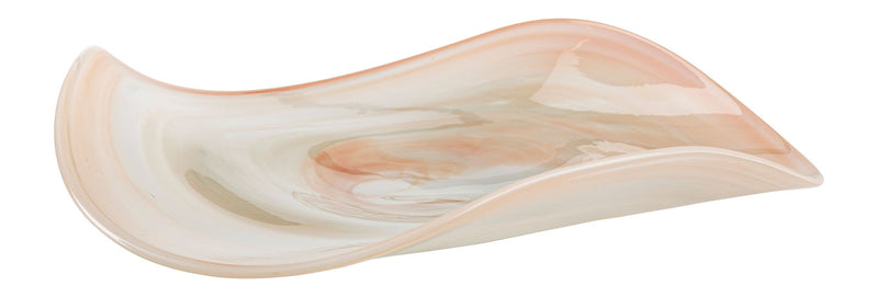 Tablett Maria von Zuiver aus Glas, Off-White mit Blush-Effekt