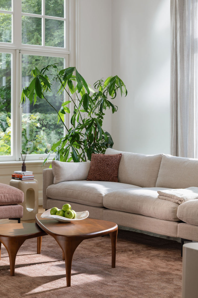 Tablett Maria von Zuiver aus Glas, Off-White mit Blush-Effekt