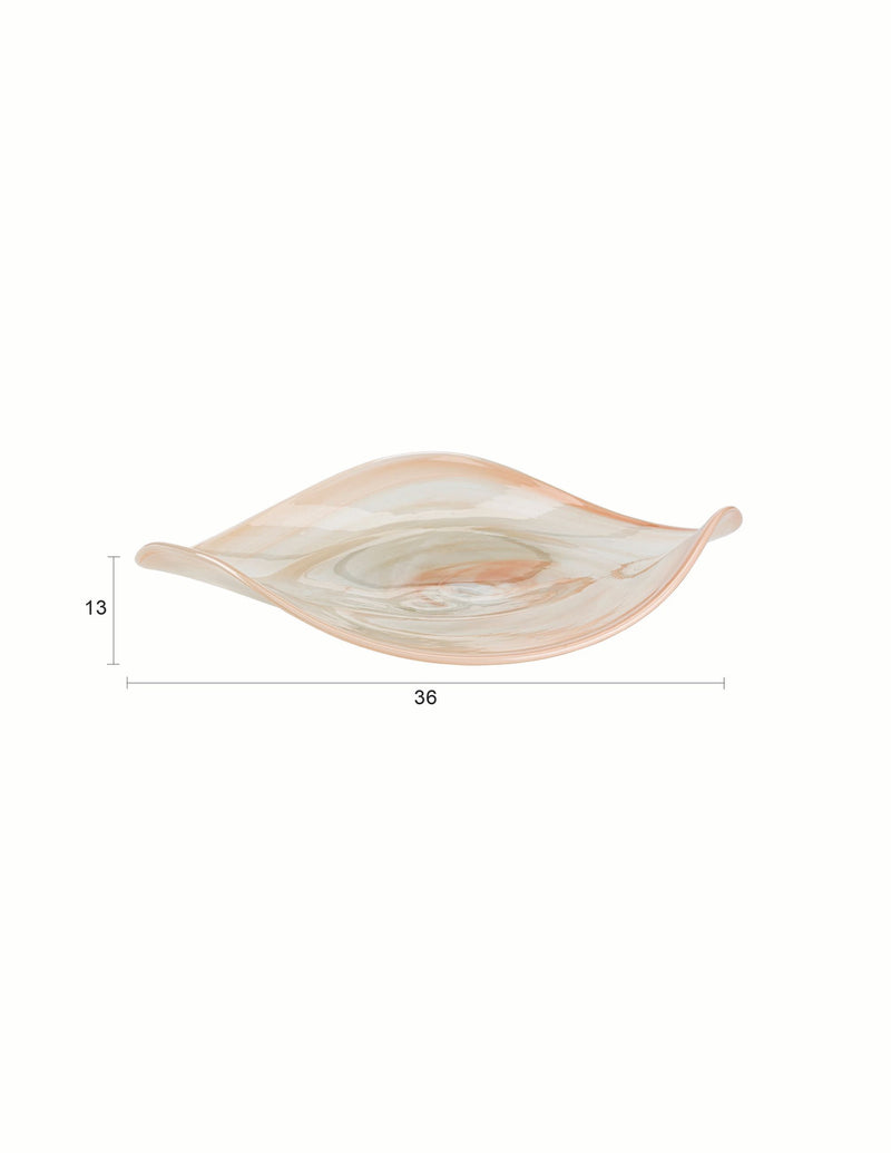 Tablett Maria von Zuiver aus Glas, Off-White mit Blush-Effekt