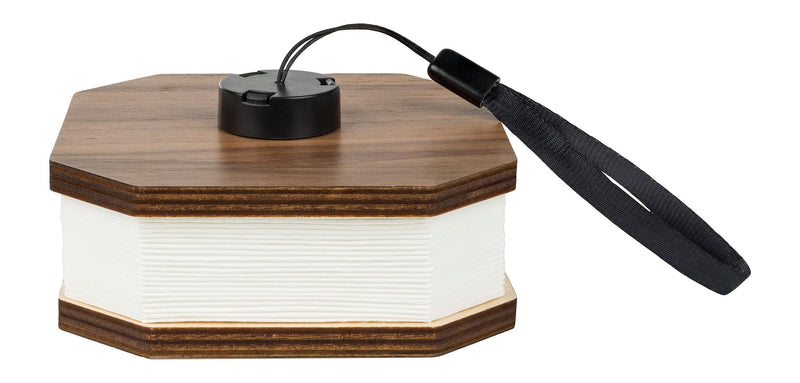 Tischlampe Cake im Achteck-Design aus Nussbaumfurnier von Zuiver