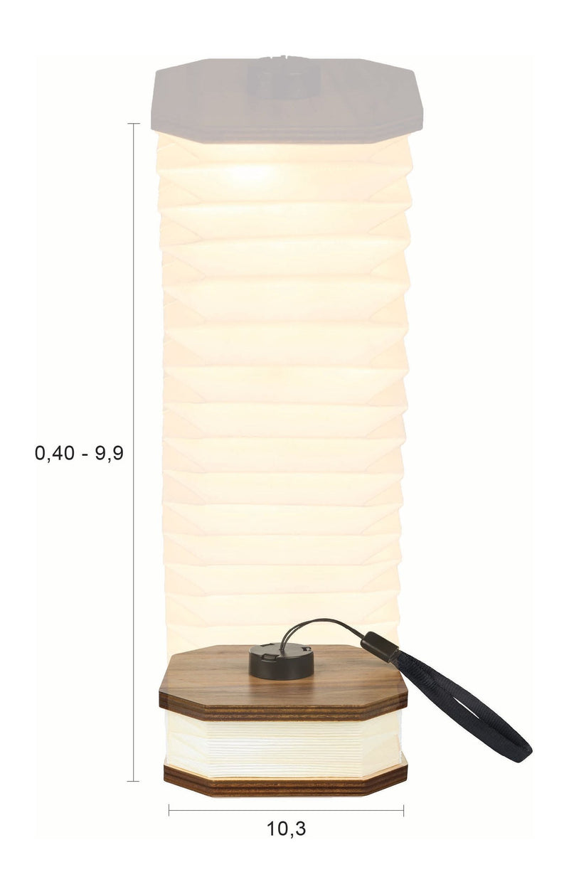 Tischlampe Cake im Achteck-Design aus Nussbaumfurnier von Zuiver