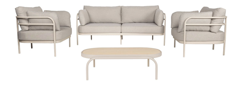 Gartenmöbel-Set Vista mit Sofa & Coffee Table, Aluminium Beige