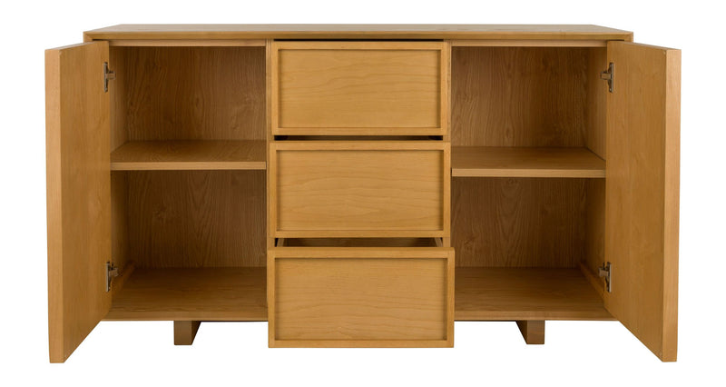 Sideboard Raster High mit Eschenfurnier im Japandi-Look, Natur