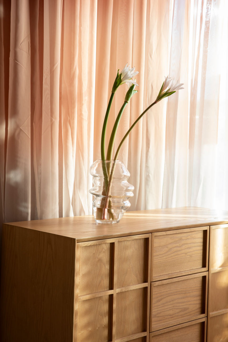 Sideboard Raster High mit Eschenfurnier im Japandi-Look, Natur