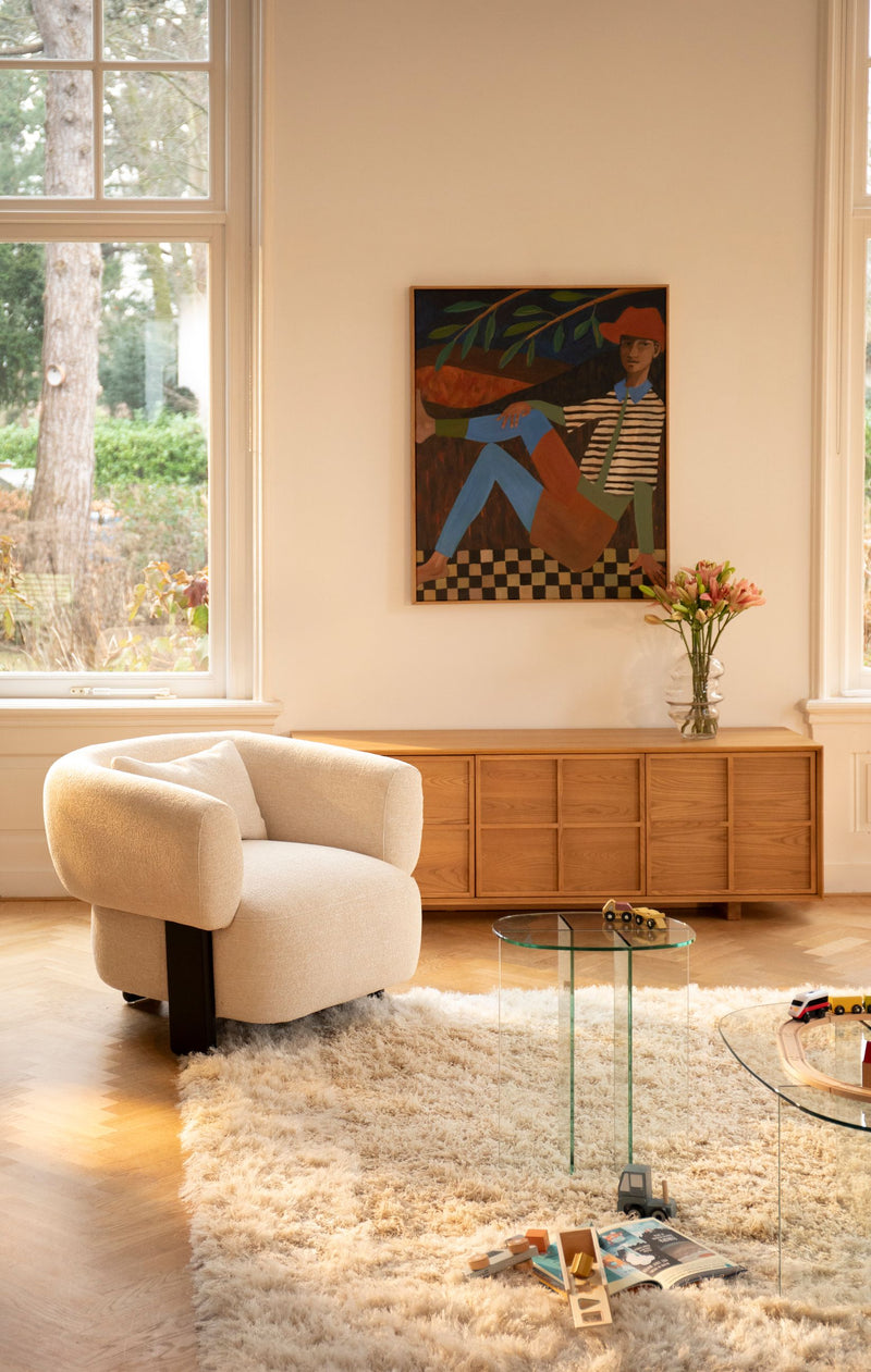Sideboard Raster Low aus Eschenfurnier, Japandi-Design von Zuiver