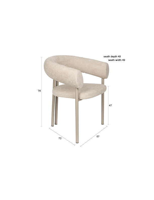 Sessel Heels im 2er-Set, Beige mit Metallbeinen von Zuiver