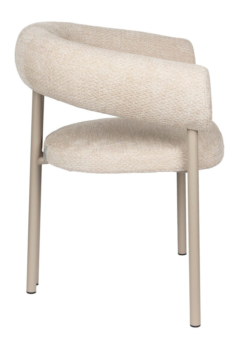Sessel Heels im 2er-Set, Beige mit Metallbeinen von Zuiver