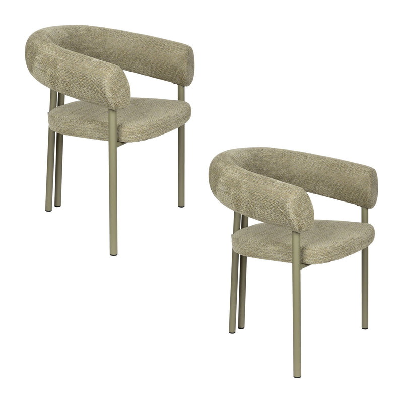 Sessel Heels im 2er-Set, Grün mit Metallbeinen von Zuiver