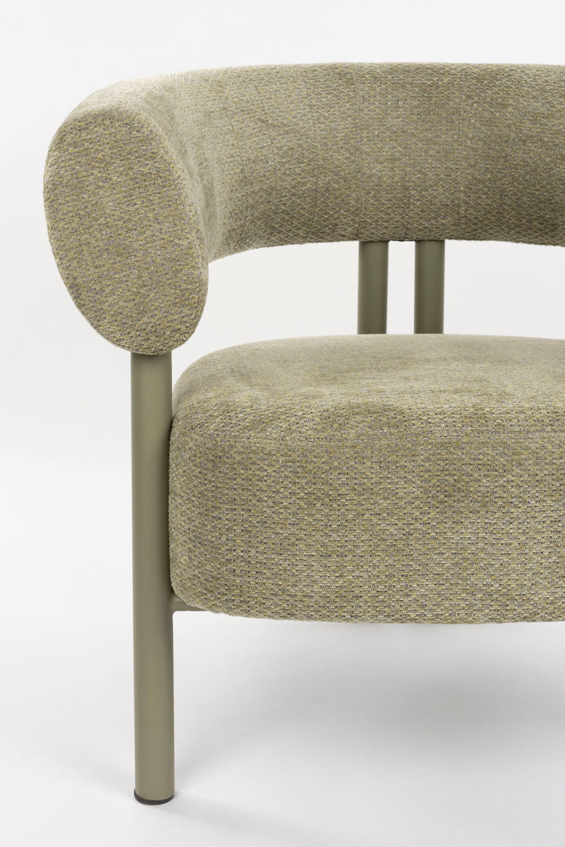 Loungesessel Heels Zuiver in Grün mit Metallgestell fürs Wohnzimmer