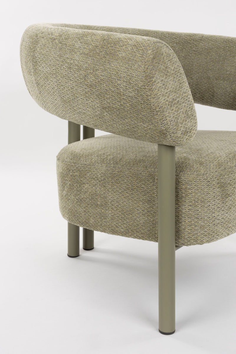 Loungesessel Heels Zuiver in Grün mit Metallgestell fürs Wohnzimmer
