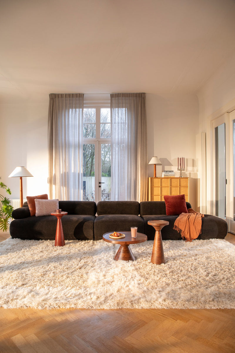 Beistelltisch Floss Walnuss aus Akazienholz, rundes Design von Zuiver