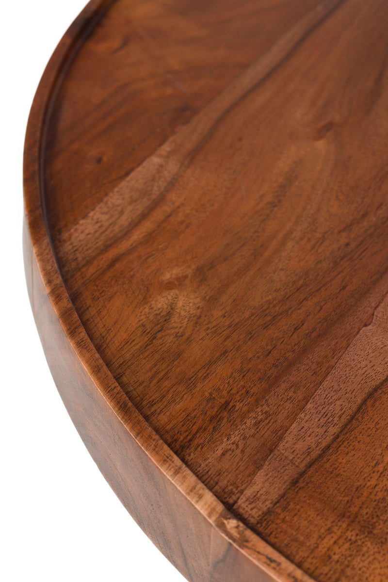 Couchtisch Floss Walnut aus Akazienholz, rund in Braun von Zuiver