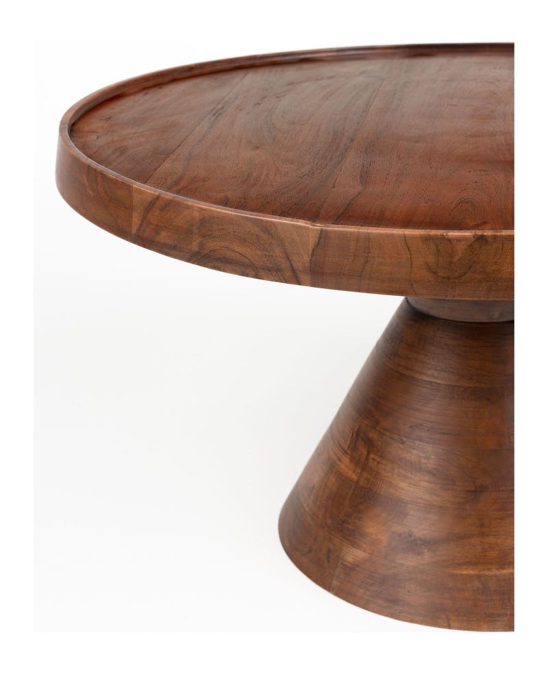 Couchtisch Floss Walnut aus Akazienholz, rund in Braun von Zuiver